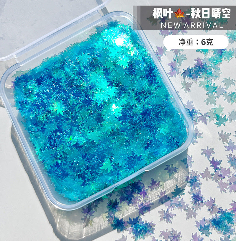 Wholesale Diy Handmade Glue Maple Leaf Sequins Hemp Material Special-shaped Decorative Glitter Powder Production Materials